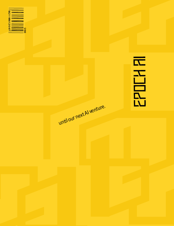 Epoch AI Magazine — back cover spread